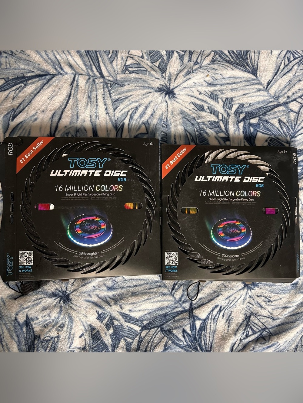 TOSY 2-Pack Ultimate Disc RGB 175g Light Up Frisbees 16 Million Colors